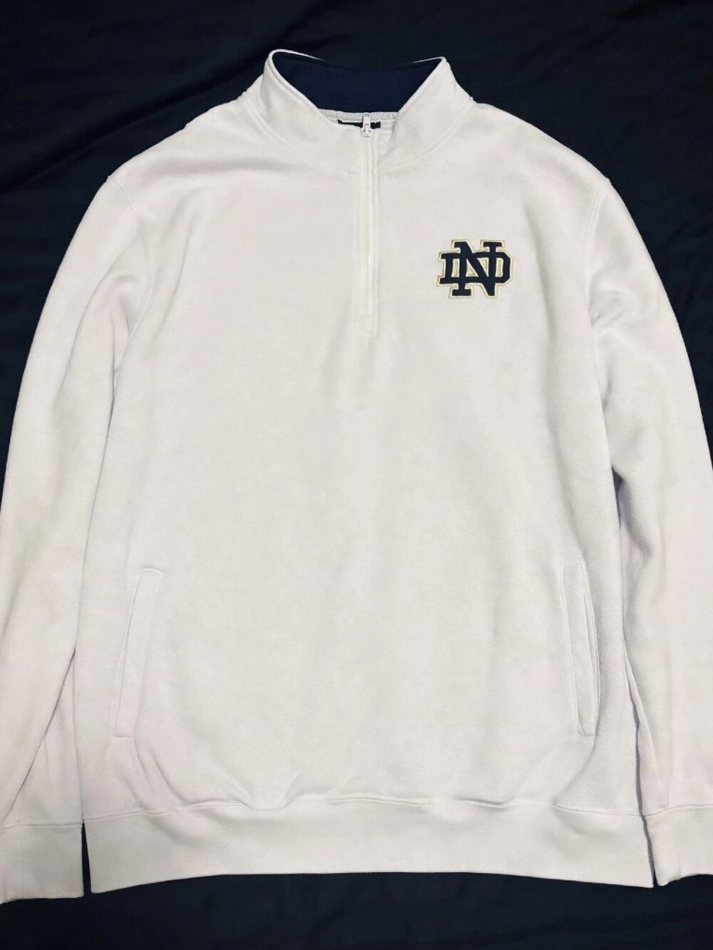 Colosseum Notre Dame Quarter-Zip Men's XL White Front Pockets